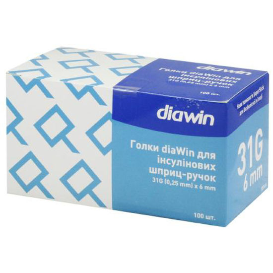 Світлина Голка diaWin для інсулінових шриц-ручок 31 G (0.25 мм) х 6 мм №100